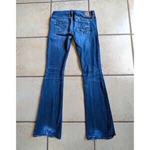 American Eagle Y2k Flare Super Low Rise Stretch Jeans Artist Sz 0 30" Long